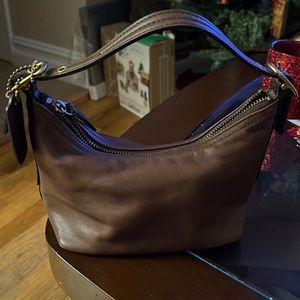 Small leather coach satchel with matching wallet